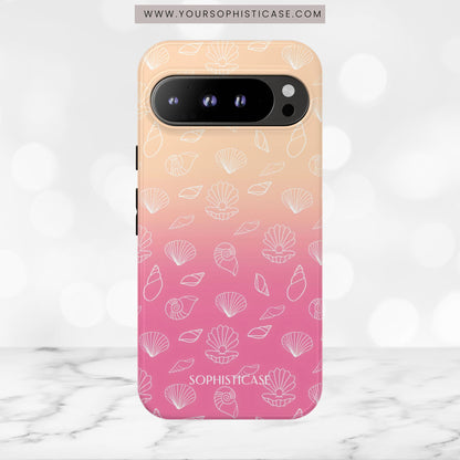 Seashell Society in Sandy Pink Sunset - iPhone Case, Samsung Galaxy Case, Google Pixel Case