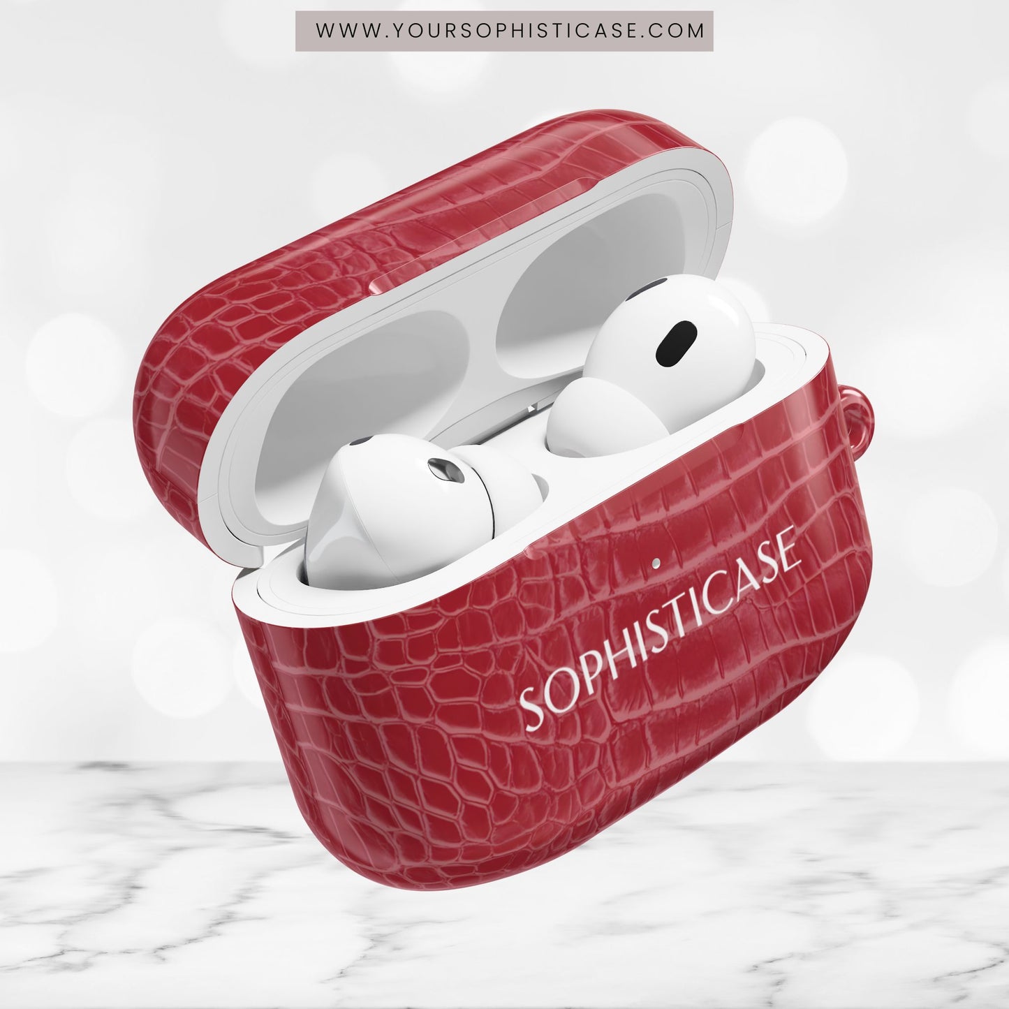 AirPod Cases - Luxe Leather in Cherry Red