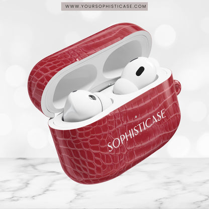 AirPod Cases - Luxe Leather in Cherry Red