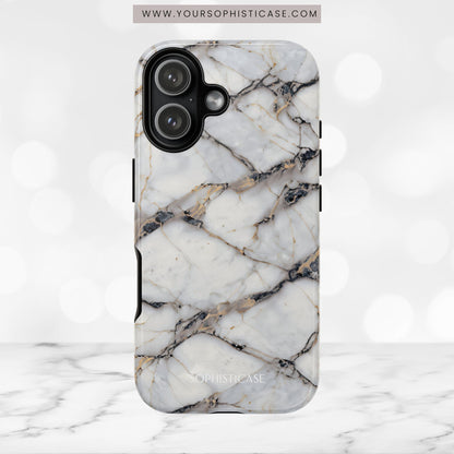 Marble Opulence in Cracked Beige - iPhone Case, Samsung Galaxy Case, Google Pixel Case