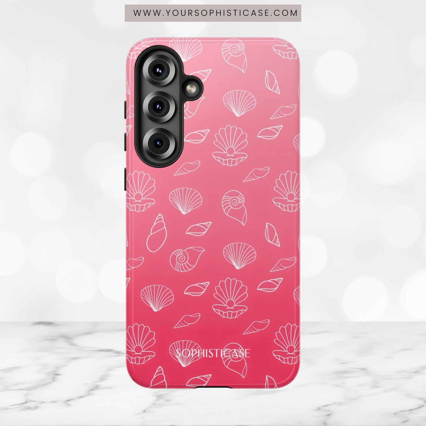 Seashell Society in Sunset Pink - iPhone Case, Samsung Galaxy Case, Google Pixel Case