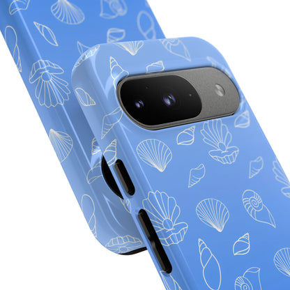 Seashell Society in Ocean Blue - iPhone Case, Samsung Galaxy Case, Google Pixel Case