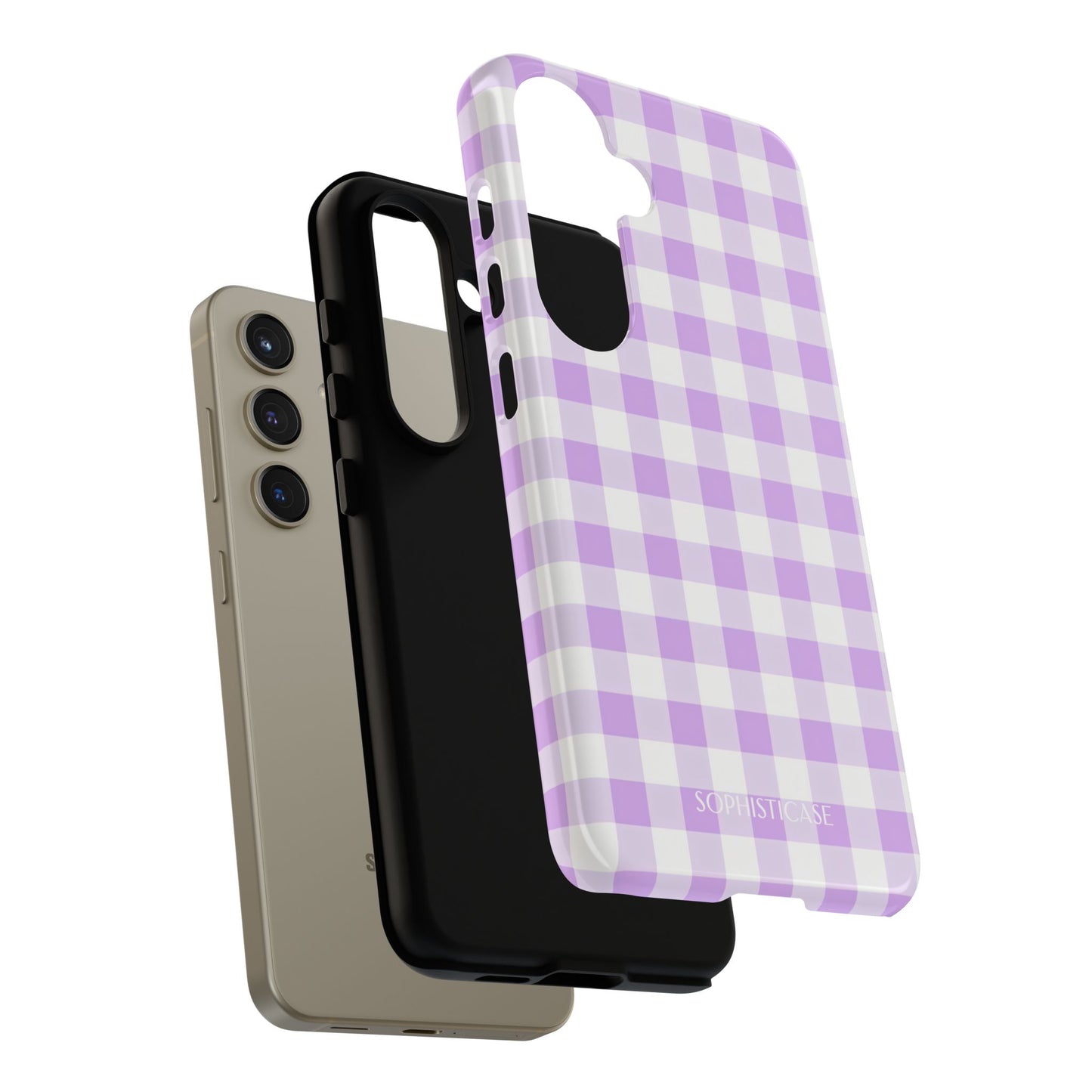 Gingham in Purple - iPhone Case, Samsung Galaxy Case, Google Pixel Case