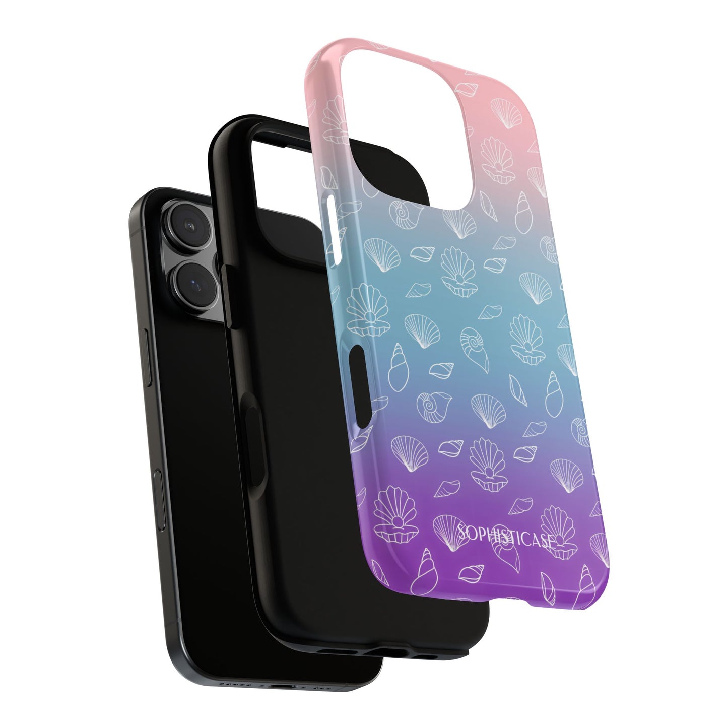 Seashell Society in Pink Blue & Purple Sunset - iPhone Case