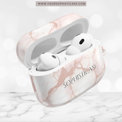 AirPod Cases - Marble Opulence in Neutral Beige