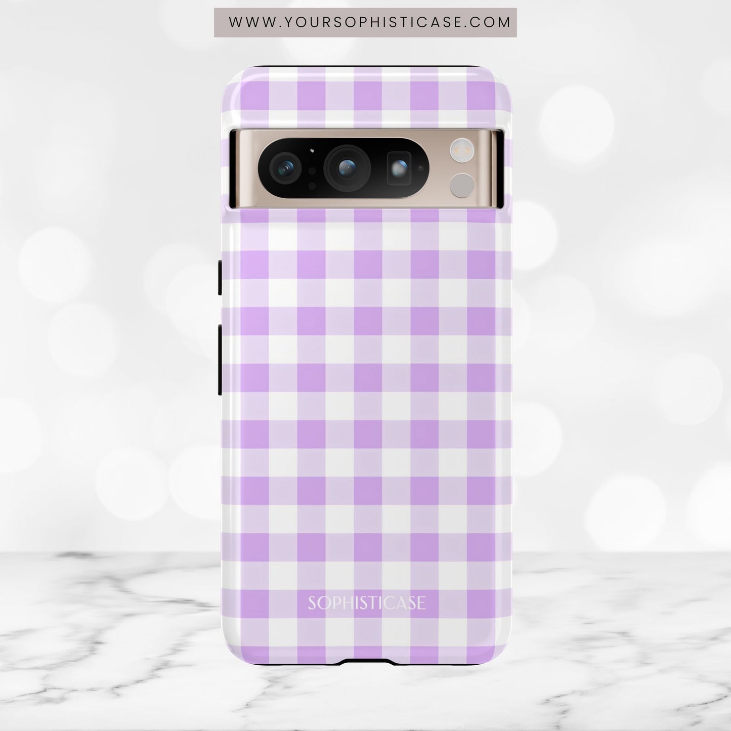 Gingham in Purple - iPhone Case, Samsung Galaxy Case, Google Pixel Case