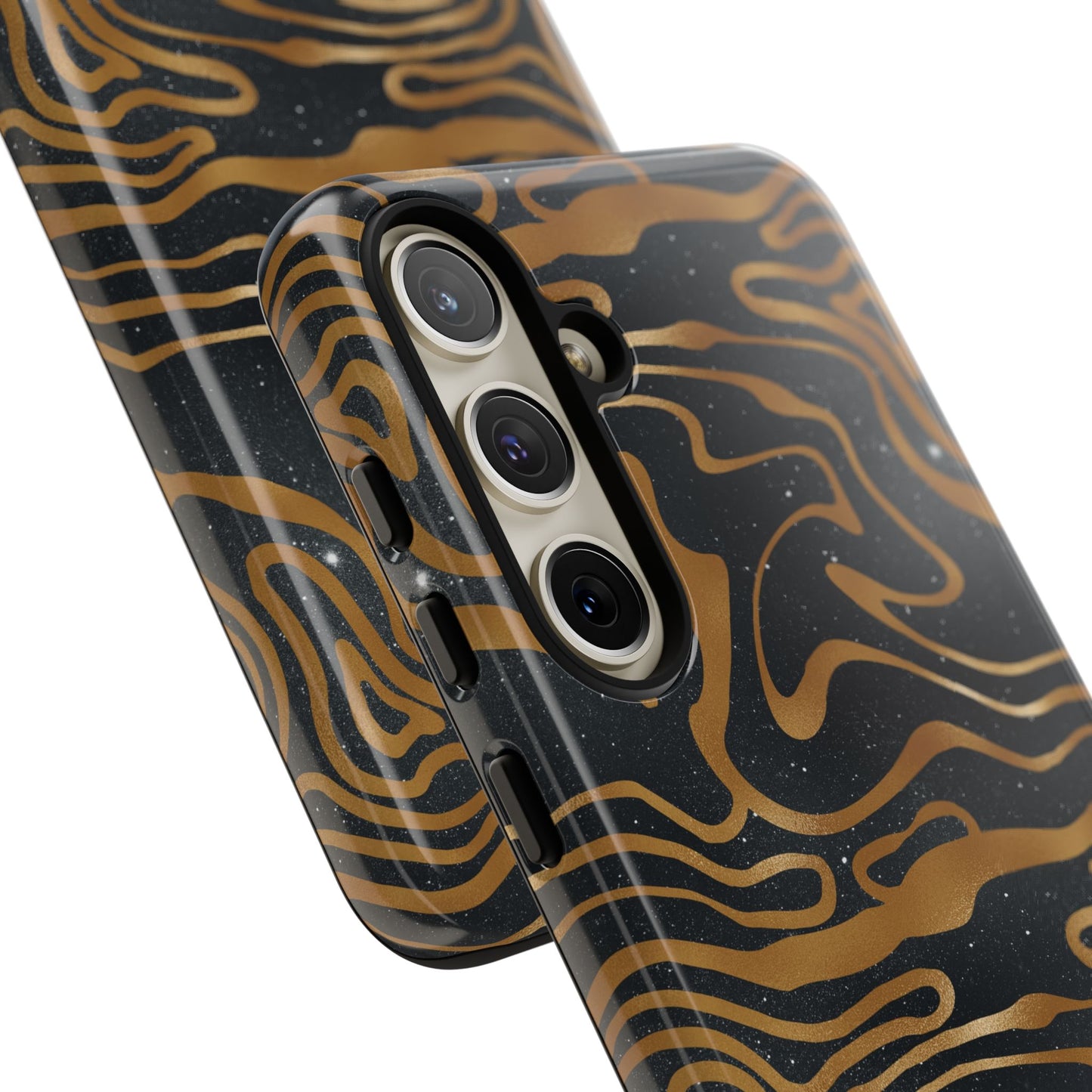 Cosmic Gold in Black - iPhone Case, Samsung Galaxy Case, Google Pixel Case