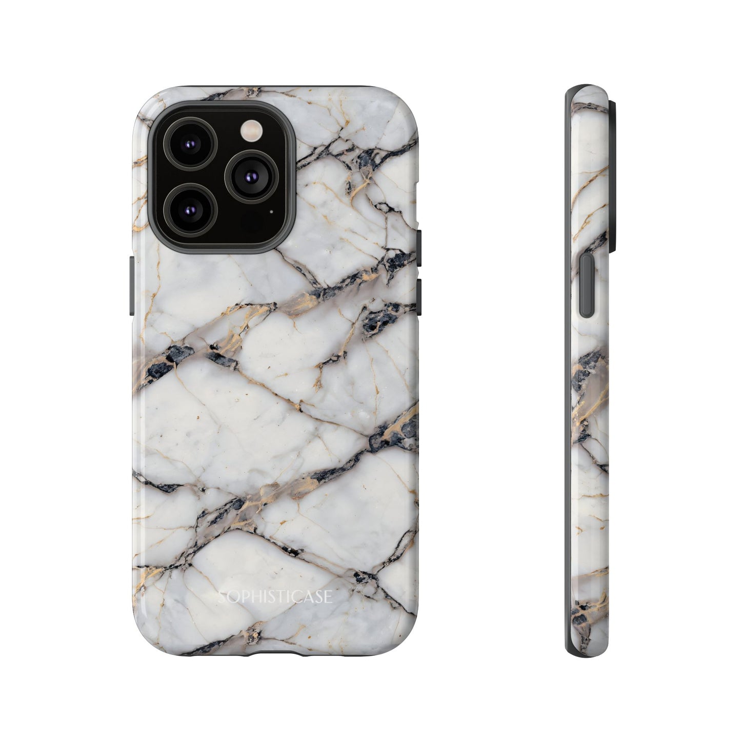 Marble Opulence in Cracked Beige - iPhone Case, Samsung Galaxy Case, Google Pixel Case