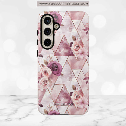 Royal Floral in Plum Chevron - Tough Phone Case