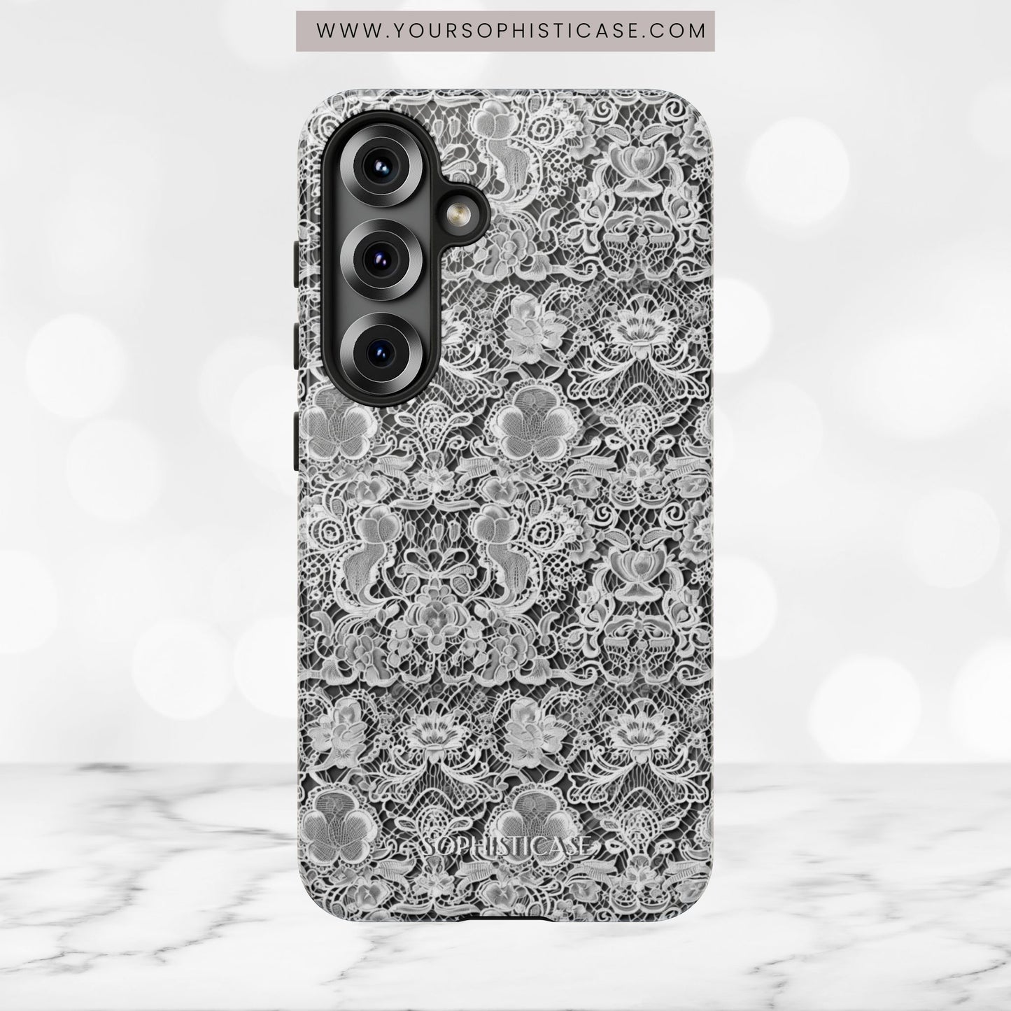 Luxe Lace in Black - Tough Phone Case