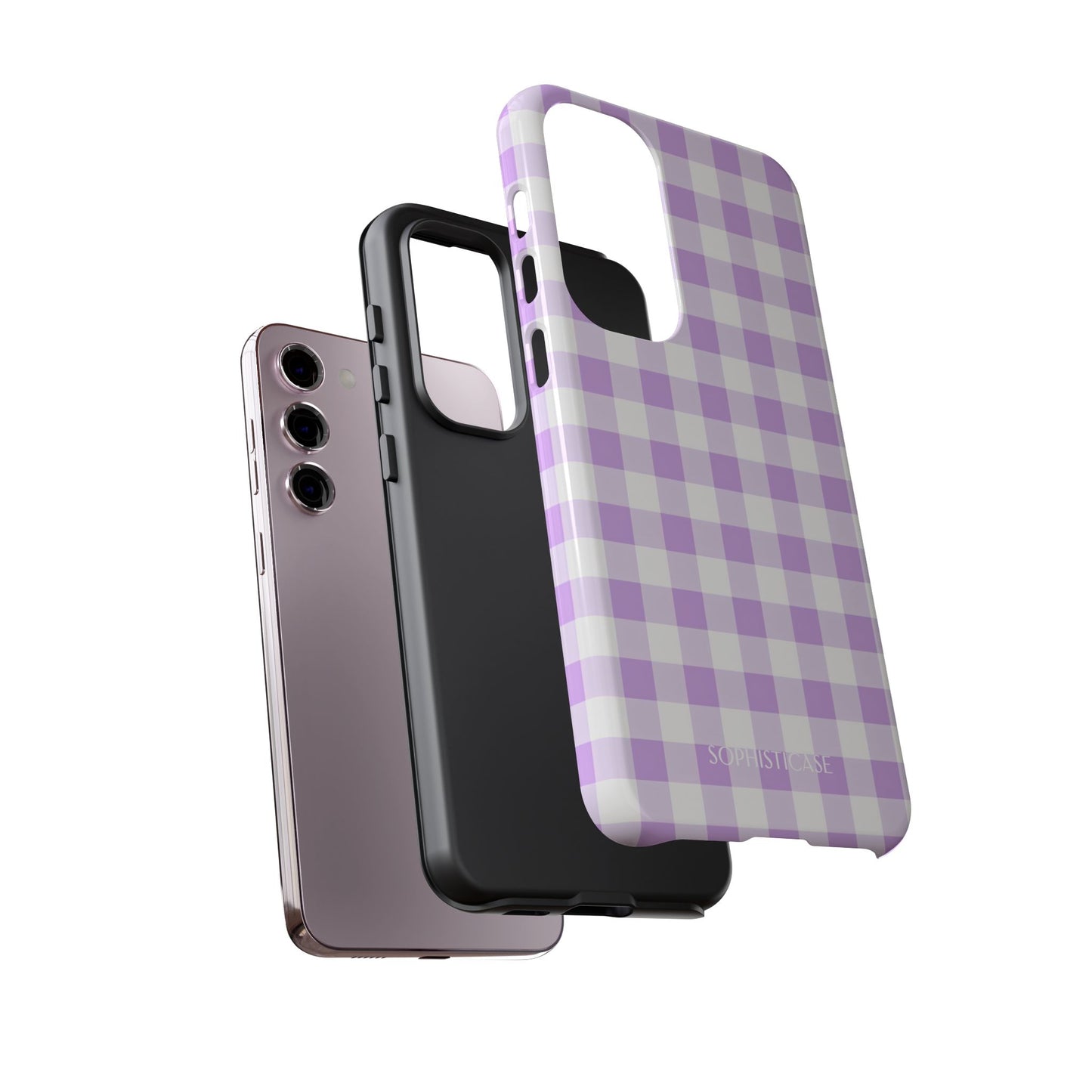Gingham in Purple - iPhone Case, Samsung Galaxy Case, Google Pixel Case
