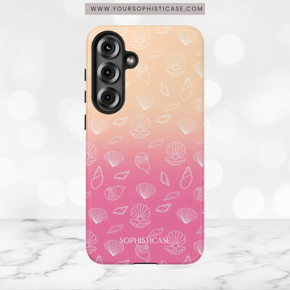 Seashell Society in Sandy Pink Sunset - iPhone Case, Samsung Galaxy Case, Google Pixel Case
