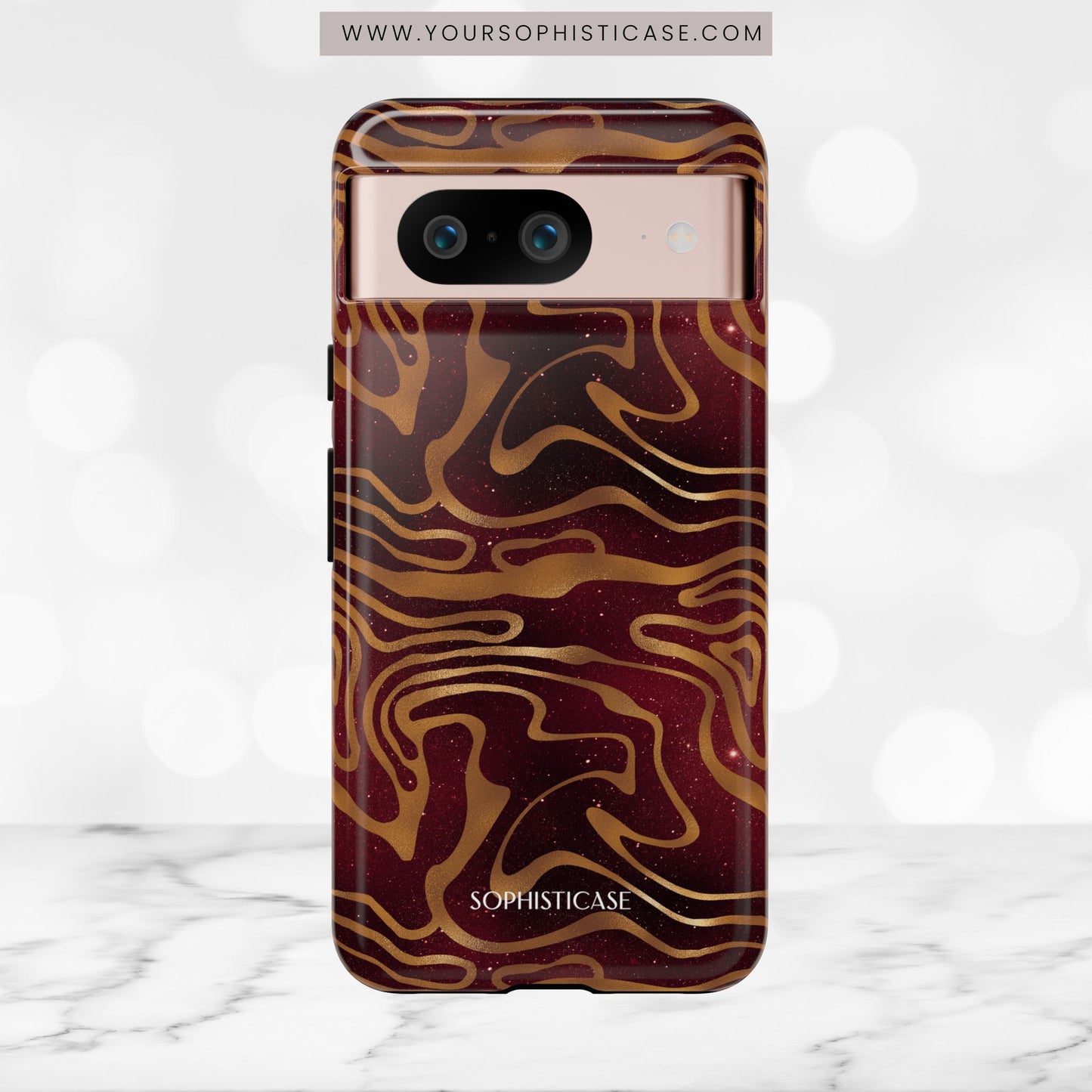 Cosmic Gold in Red - iPhone Case, Samsung Galaxy Case, Google Pixel Case