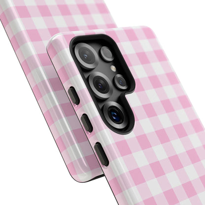 Gingham in Pink - iPhone Case, Samsung Galaxy Case, Google Pixel Case