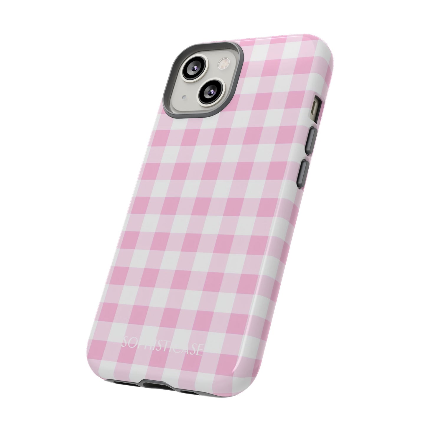 Gingham in Pink - Protective Phone Case for iPhone