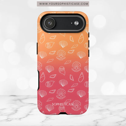 Seashell Society in Sunset Orange - iPhone Case, Samsung Galaxy Case, Google Pixel Case