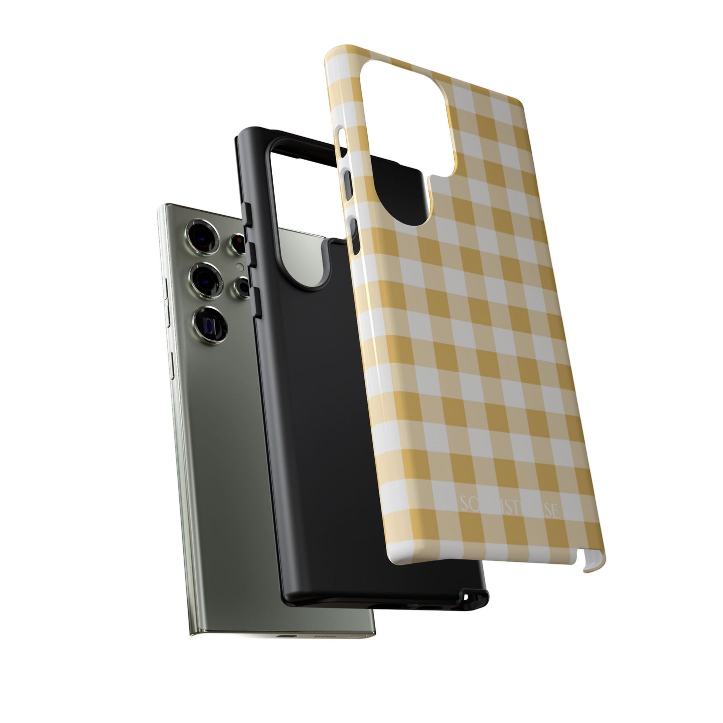 Gingham in Yellow - Protective Phone Case for Samsung Galaxy