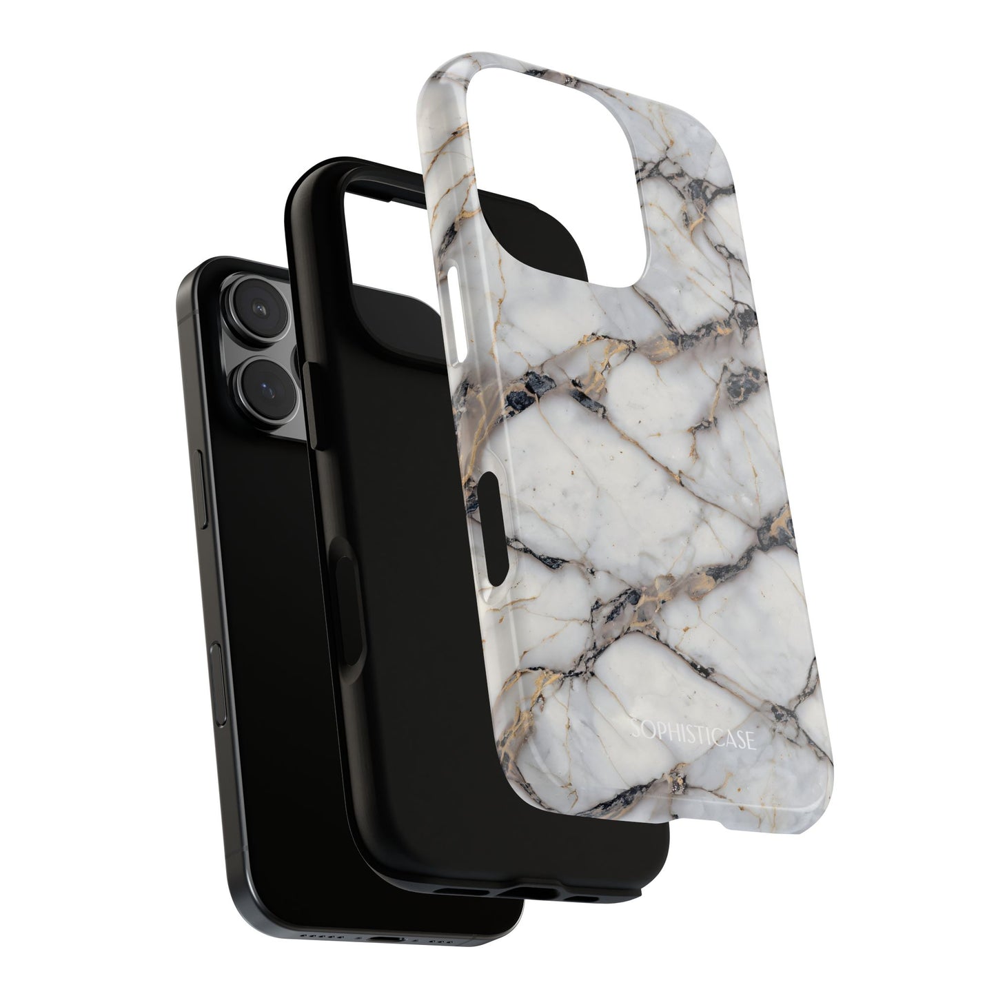 Marble Opulence in Cracked Beige - iPhone Case, Samsung Galaxy Case, Google Pixel Case