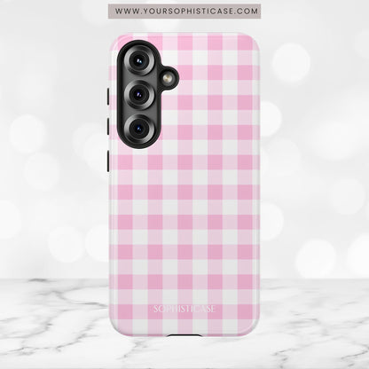 Gingham in Pink - Tough Phone Case