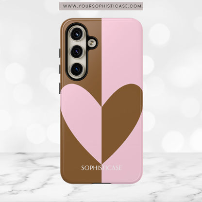 Be Mine in Pink and Brown - iPhone Case, Samsung Galaxy Case, Google Pixel Case