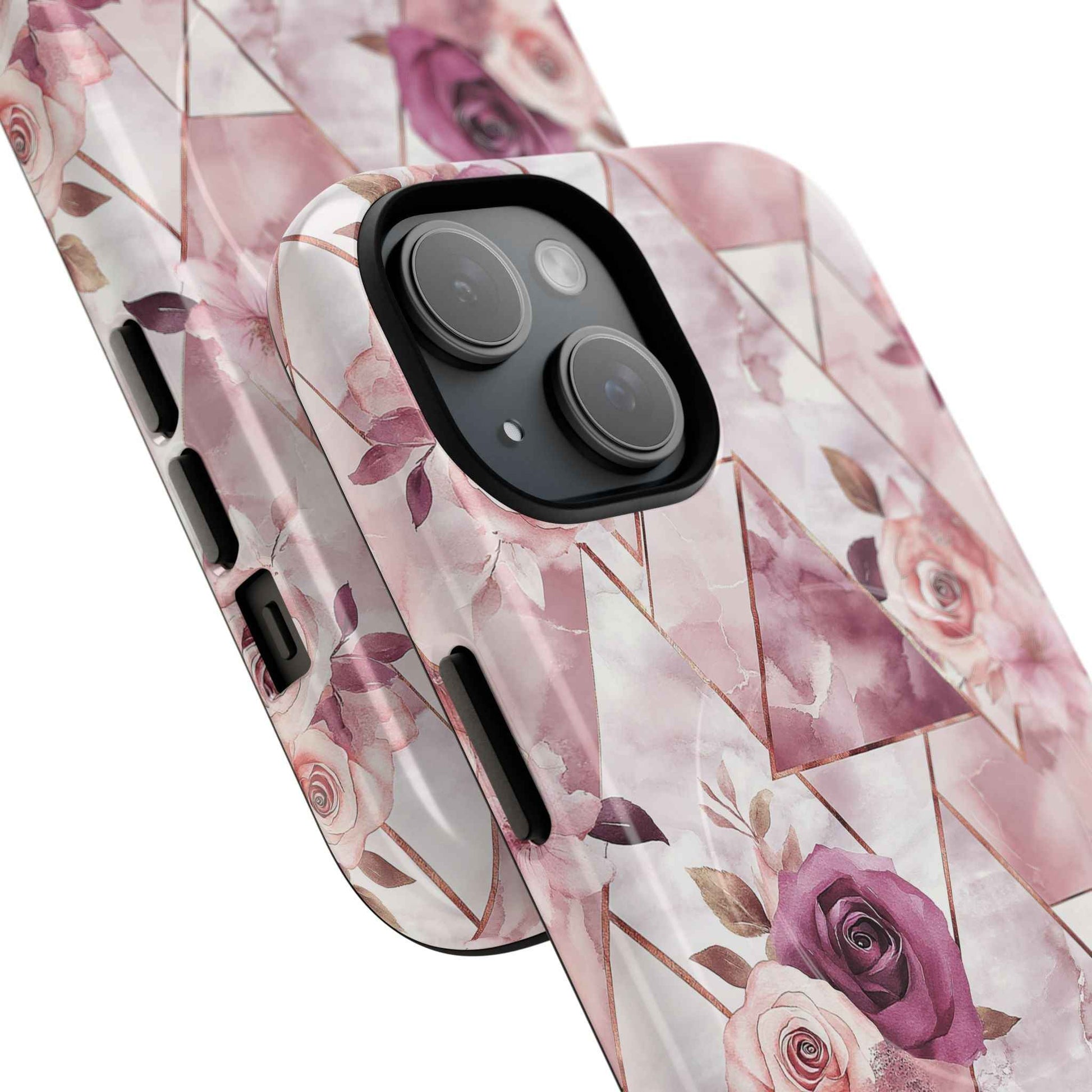 Royal Floral in Plum Chevron - iPhone Magsafe Case