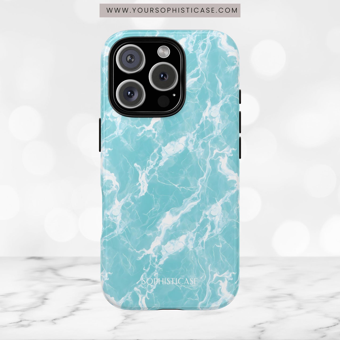 Marble Crush in Aqua - Tough Phone Case