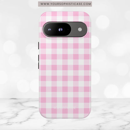 Gingham in Pink - Tough Phone Case