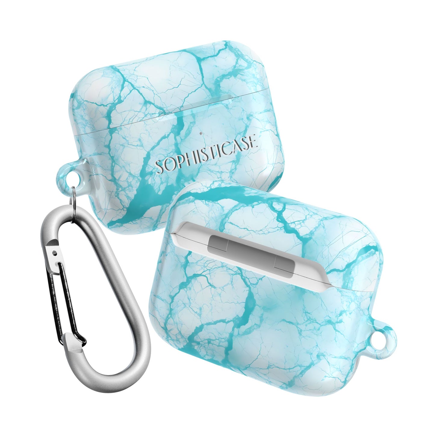 AirPod Cases - Marble Opulence in Aqua
