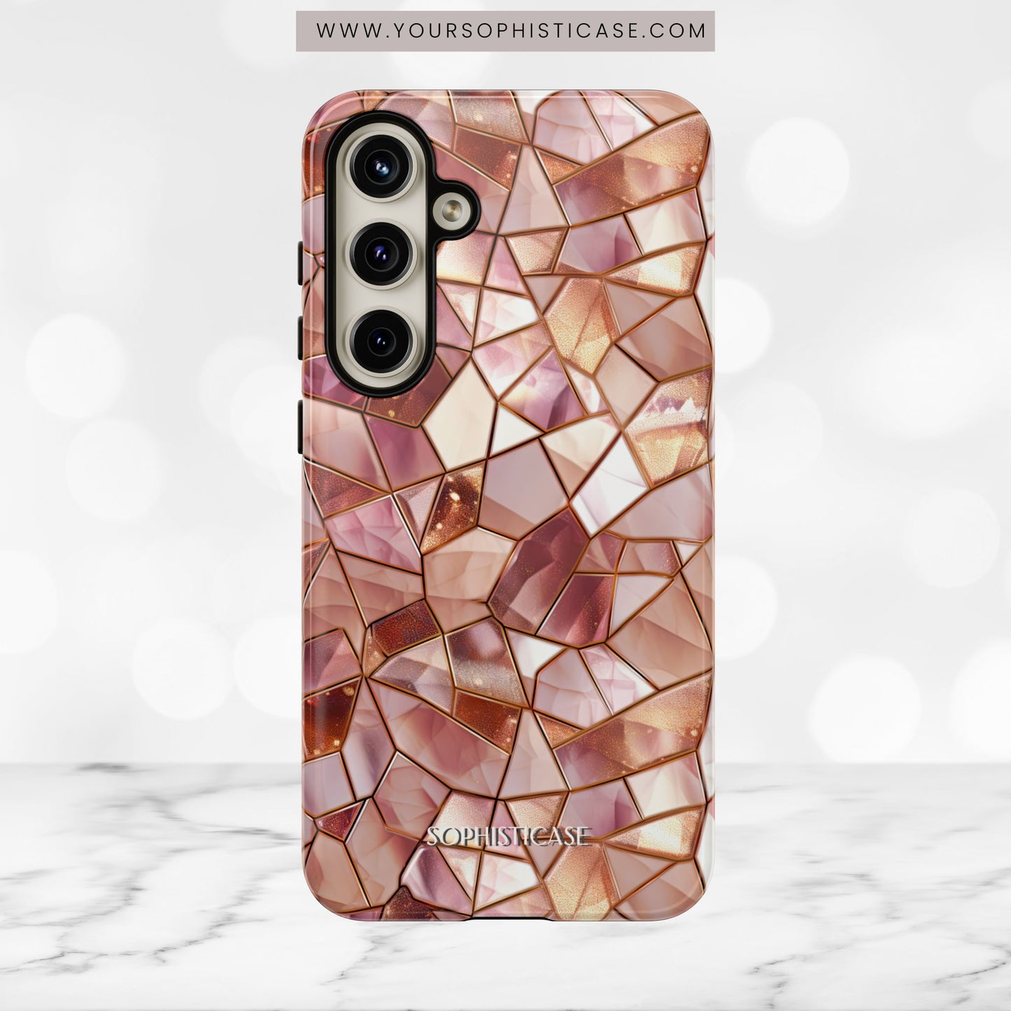 Rose' Runway in Champagne Mosaic - Tough Phone Case