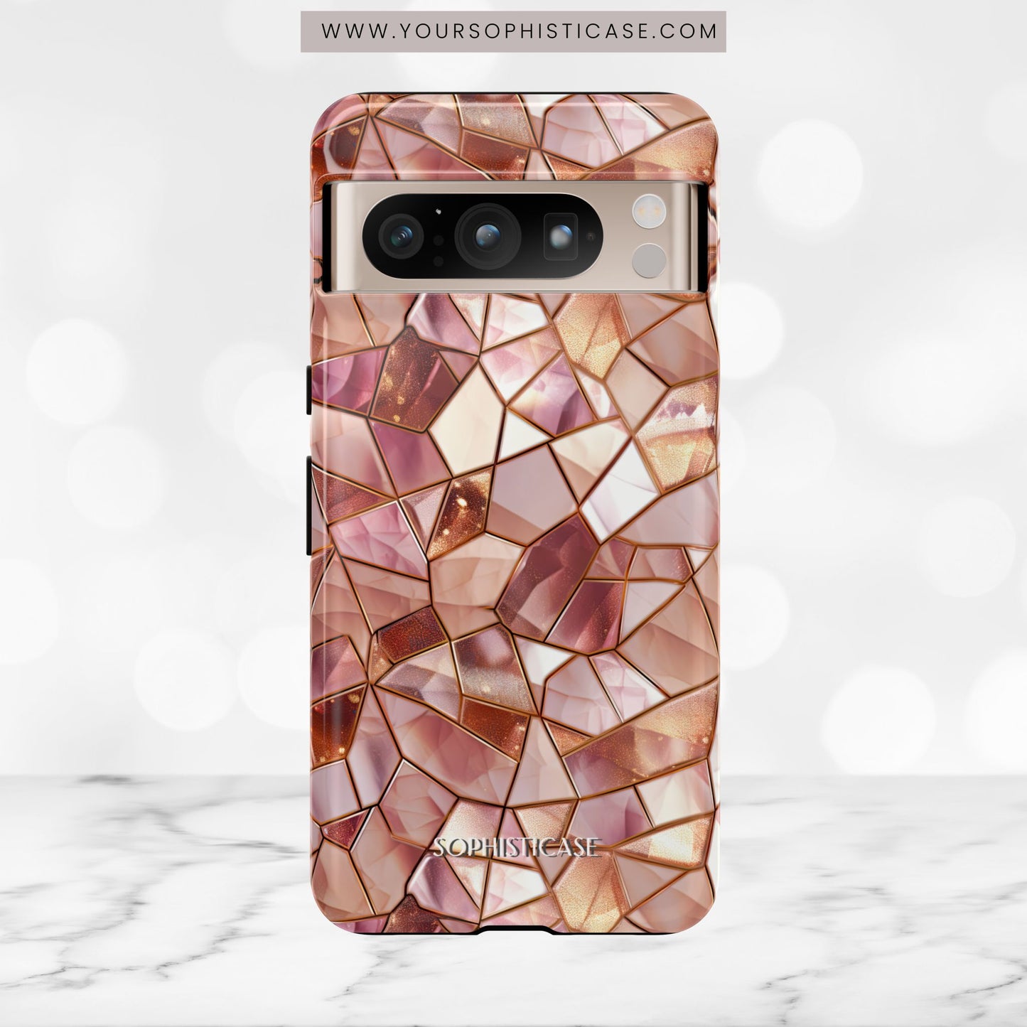 Rose' Runway in Champagne Mosaic - Tough Phone Case