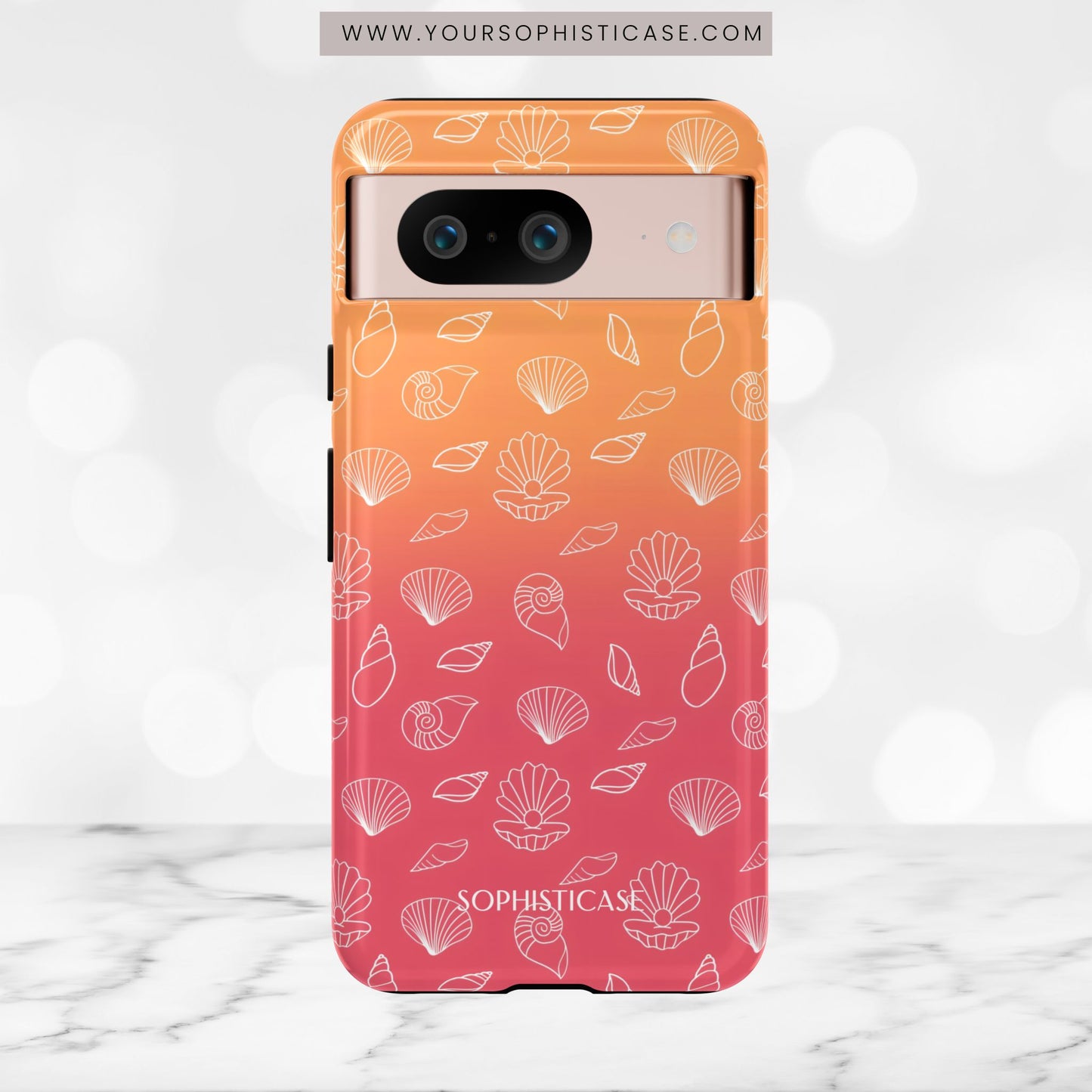 Seashell Society in Sunset Orange - iPhone Case, Samsung Galaxy Case, Google Pixel Case