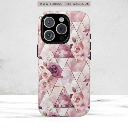 Royal Floral in Plum Chevron - iPhone Magsafe Case