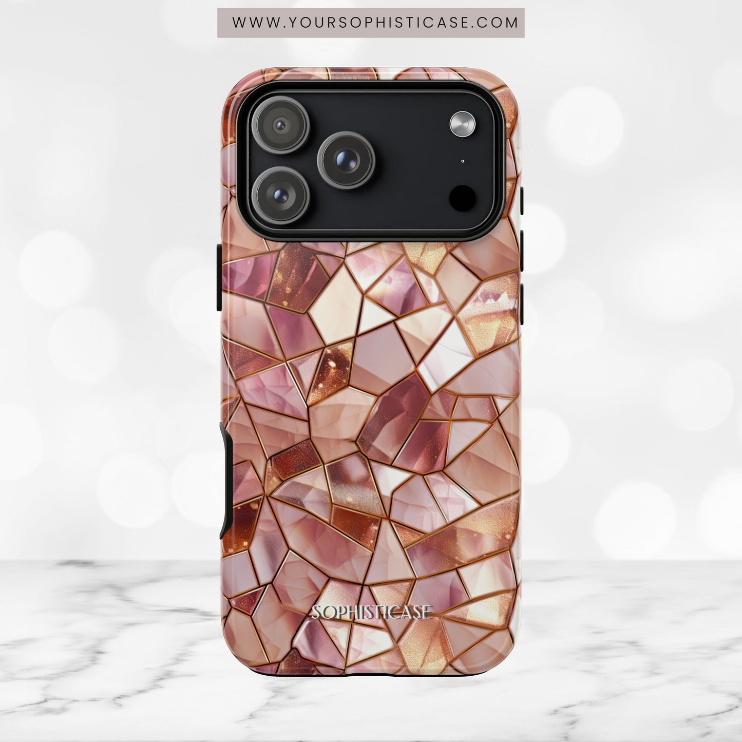Rose' Runway in Champagne Mosaic - Tough Phone Case