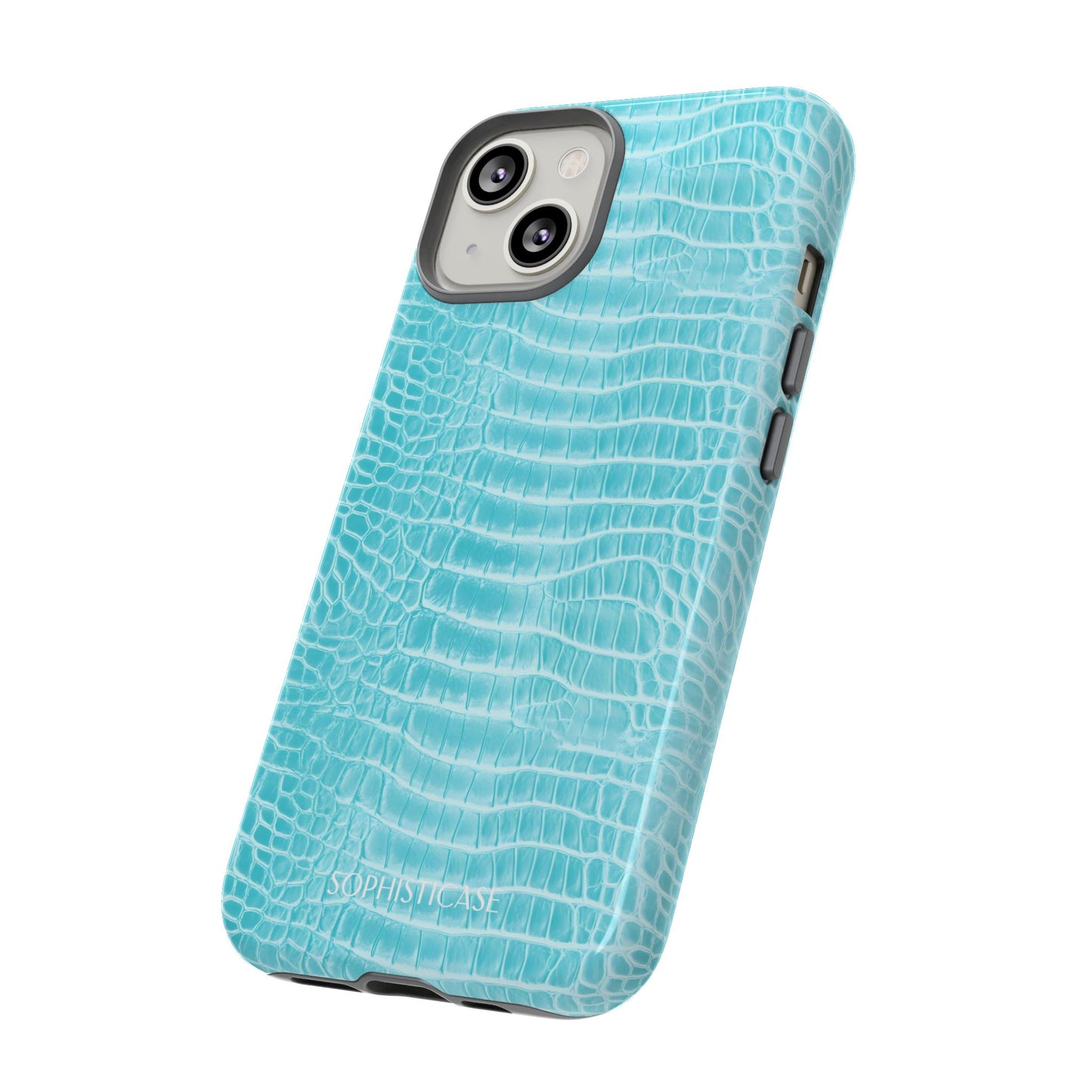 Luxe Leather in Aqua - iPhone Case