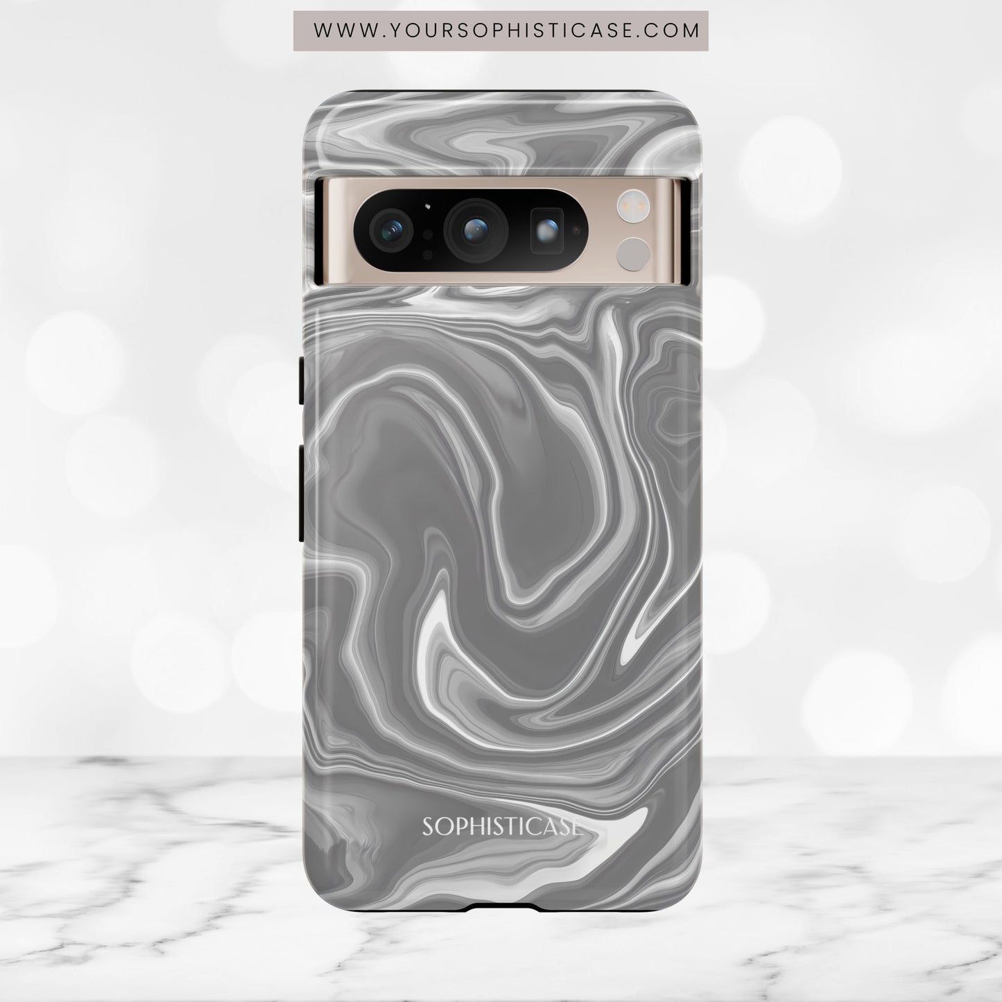 Liquid Dreams in Charcoal - Tough Phone Case
