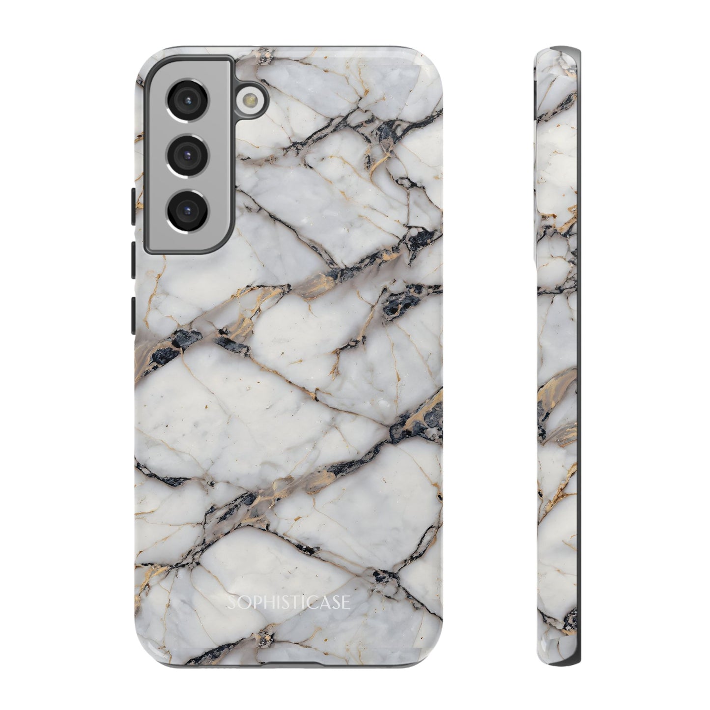 Marble Opulence in Cracked Beige - iPhone Case, Samsung Galaxy Case, Google Pixel Case