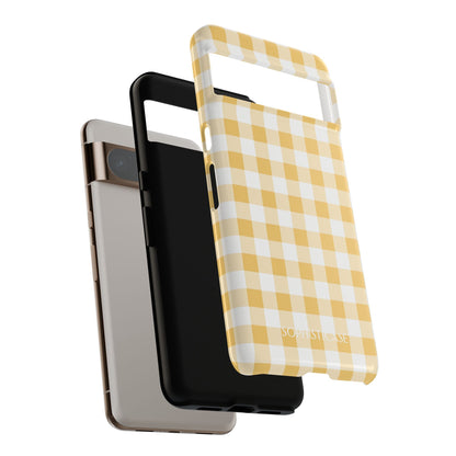 Gingham in Yellow - Protective Phone Case for Google Pixel