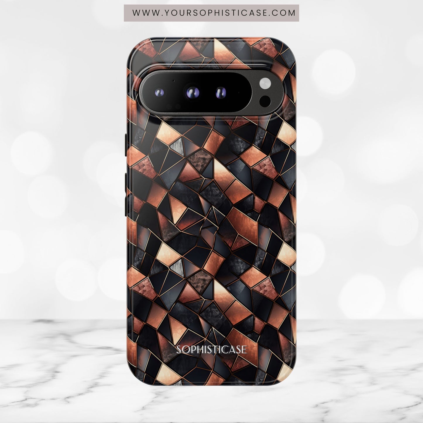 Rose' Runway in Noir Mosaic - Tough Phone Case