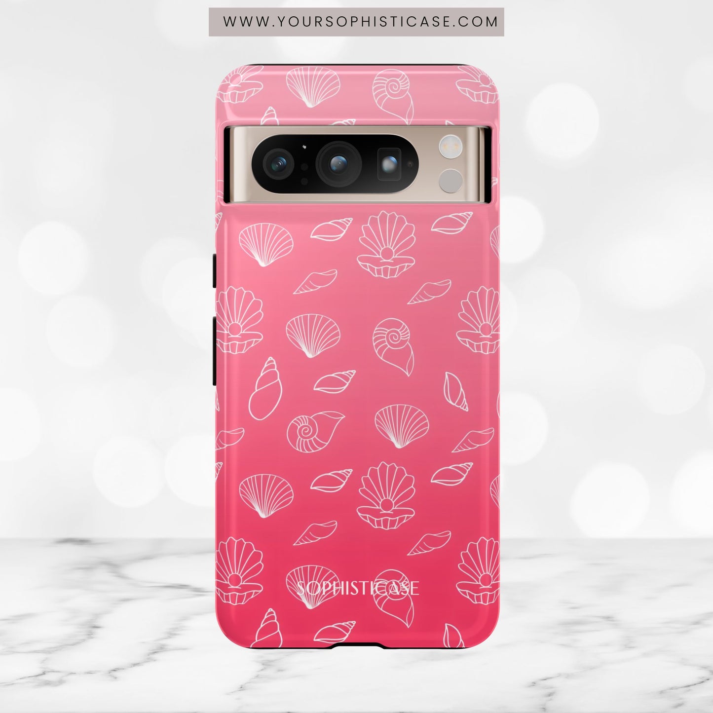 Seashell Society in Sunset Pink - iPhone Case, Samsung Galaxy Case, Google Pixel Case