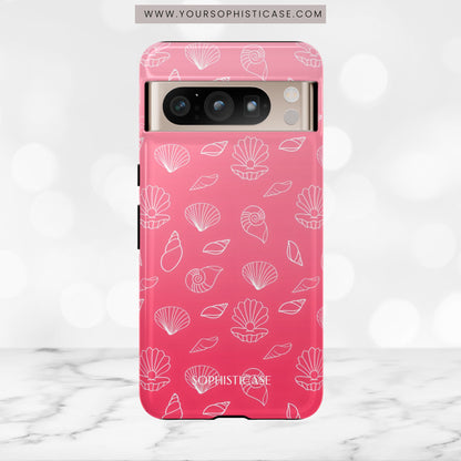 Seashell Society in Sunset Pink - iPhone Case, Samsung Galaxy Case, Google Pixel Case