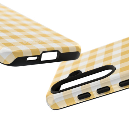 Gingham in Yellow - iPhone Case, Samsung Galaxy Case, Google Pixel Case