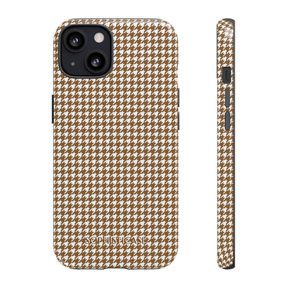 Houndstooth in Brown - Drop Proof Phone Case for iPhone