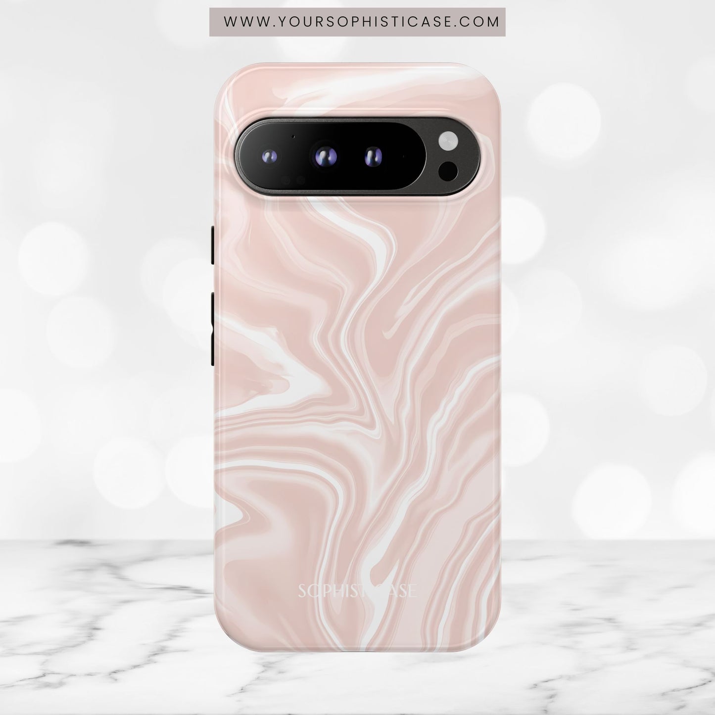 Liquid Dreams in Neutral Beige - Tough Phone Case