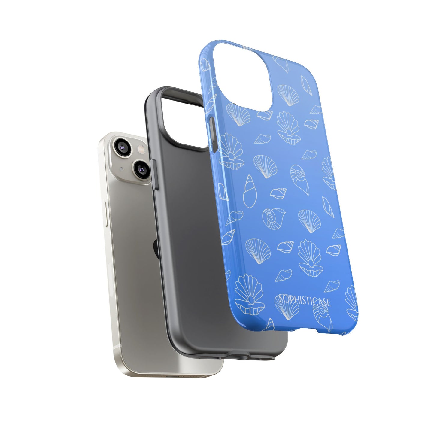 Seashell Society in Ocean Blue - iPhone Case, Samsung Galaxy Case, Google Pixel Case