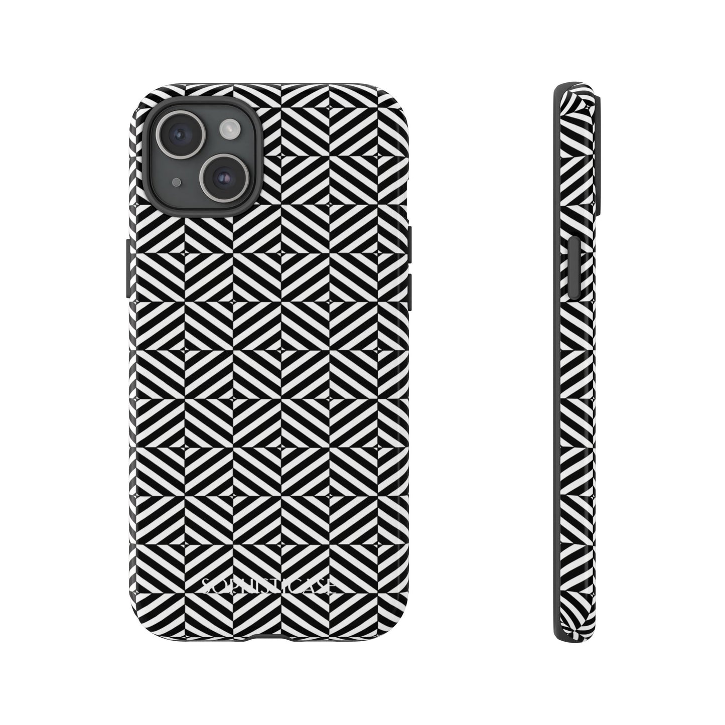 Illusions in Black - iPhone Case