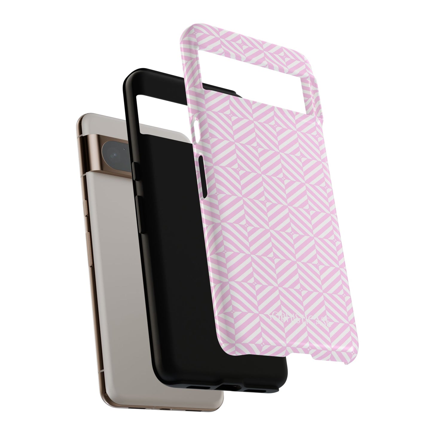 Illusions in Pink - Dual Layer Shockproof Phone Case for iPhone, Google Pixel and Samsung Galaxy