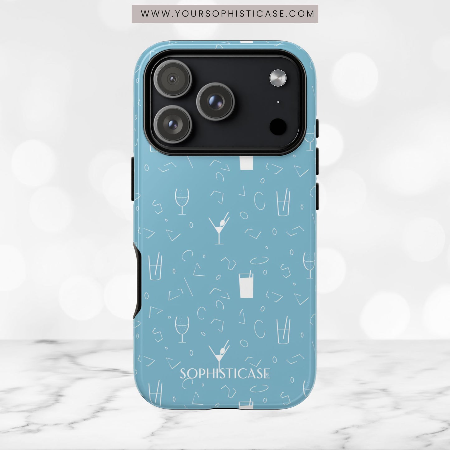 Cocktail Hour in Blue - iPhone Case