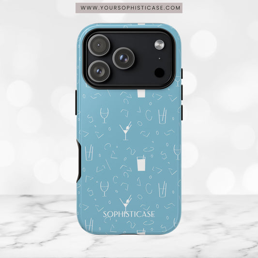 Cocktail Hour in Blue - iPhone Case