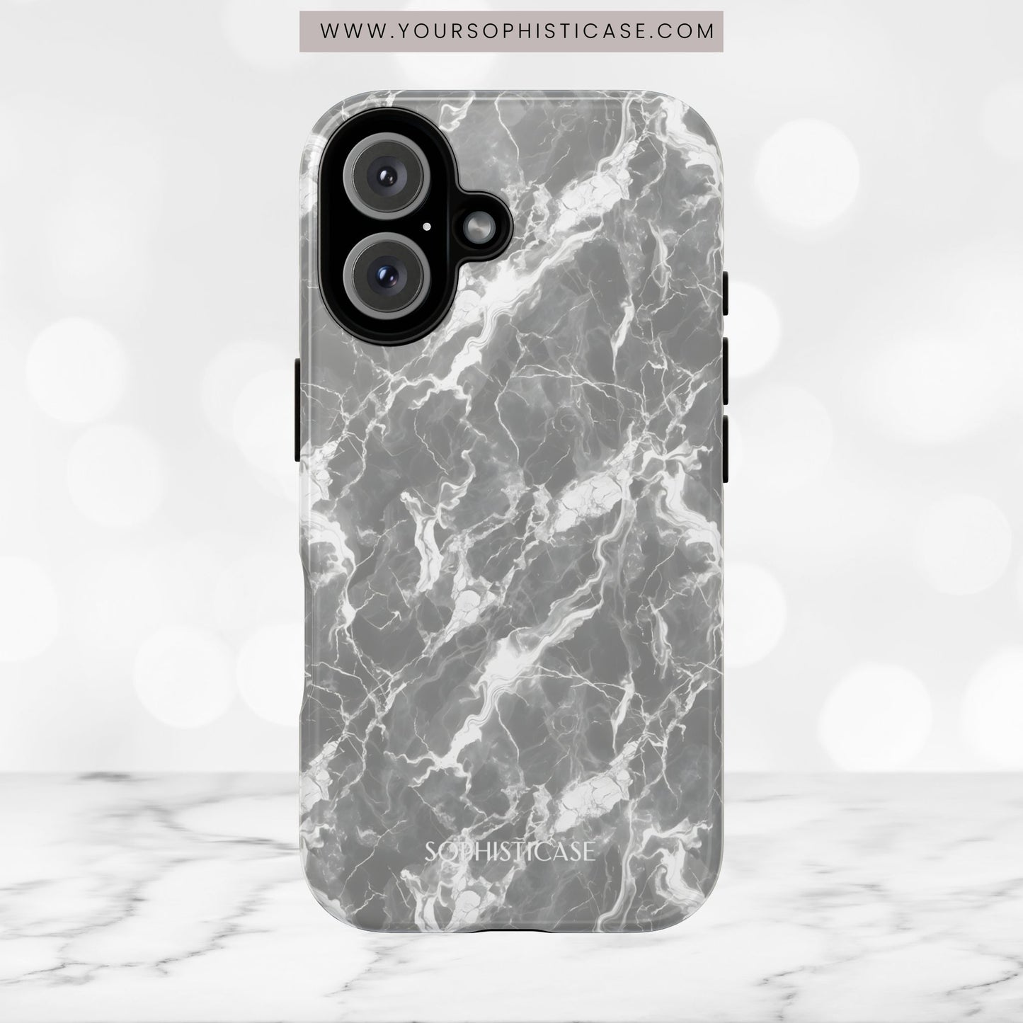 Marble Crush in Charcoal Grey - iPhone Case, Samsung Galaxy Case, Google Pixel Case