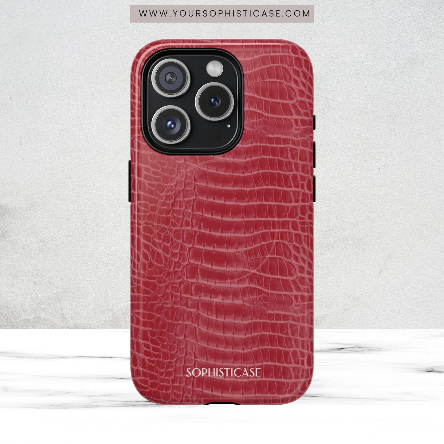 Luxe Leather in Cherry Red - Magsafe Case